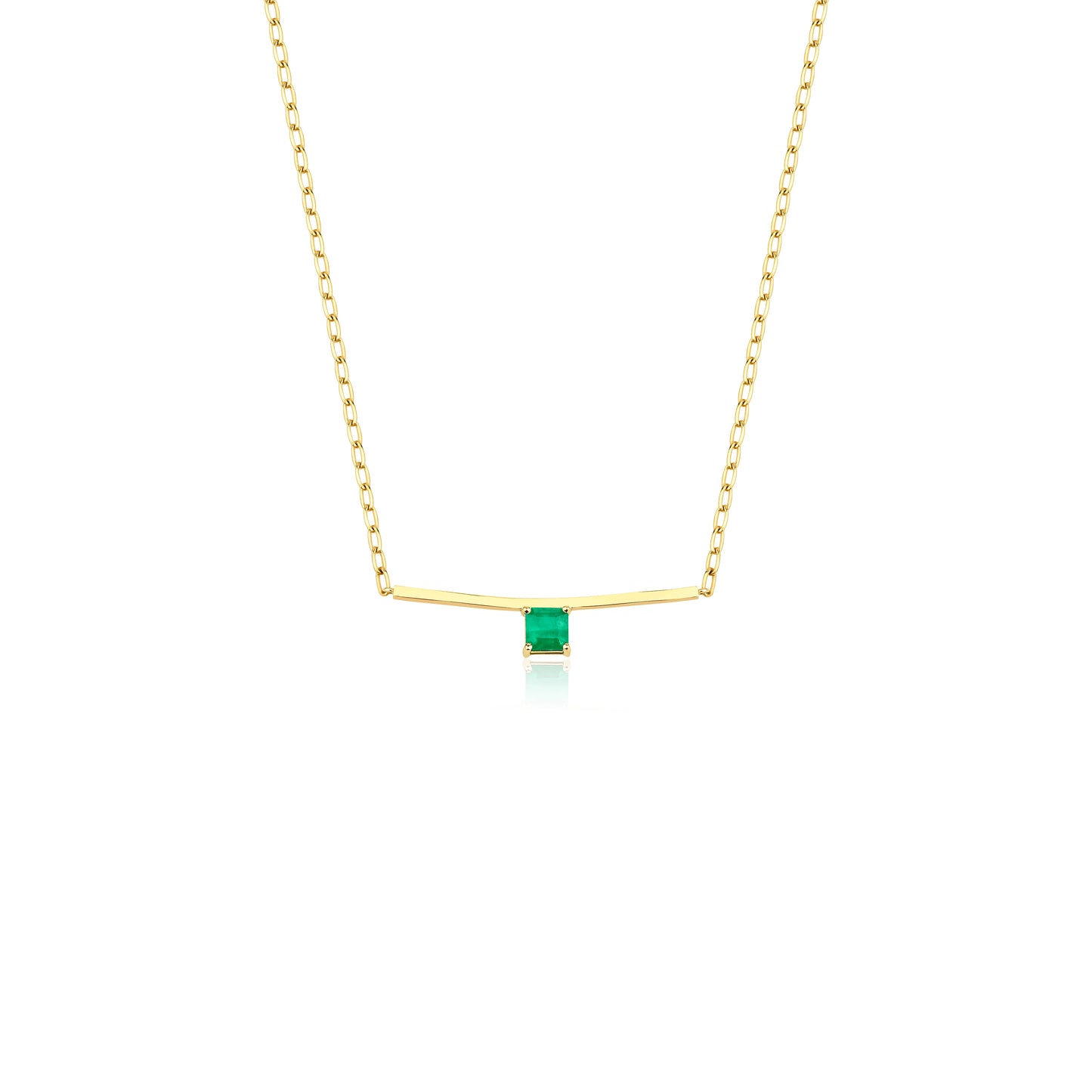 Colombian Emerald Bar Necklace