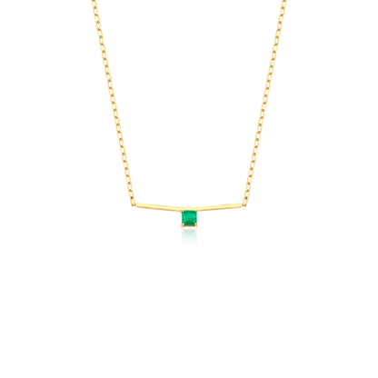 Colombian Emerald Bar Necklace